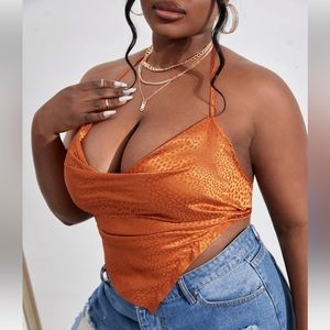Orange Tie Back Top